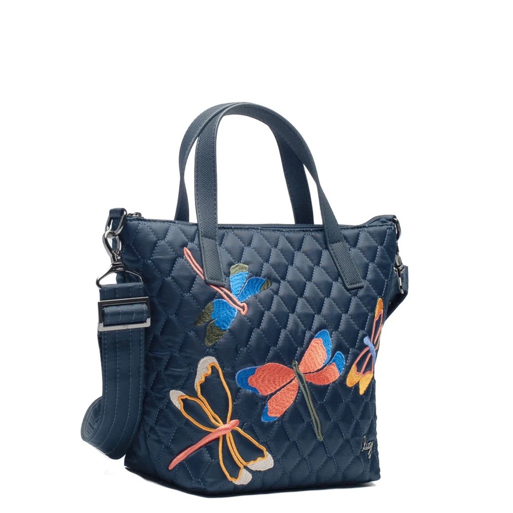 Lug Sprinkler Crossbody Bag Metallic Silver Patriotic Embroidery NWT - Picture 13 of 16